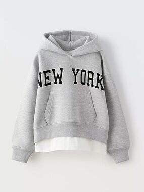 Zara kid Grey Fleece-Lined Hoodie and Pants
